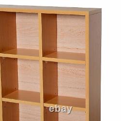 Modern Wooden Bookcase Cube Grid Display Shelves CD DVD Storage Collection Brown