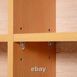 Modern Wooden Bookcase Cube Grid Display Shelves CD DVD Storage Collection Brown