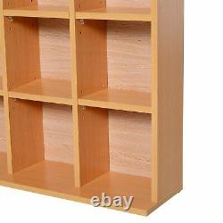 Modern Wooden Bookcase Cube Grid Display Shelves CD DVD Storage Collection Brown