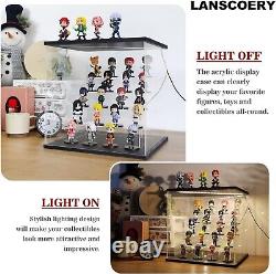 Multi-Tier LED Acrylic Display Case for Collectibles & Funko Pops 11.8x11x11.8