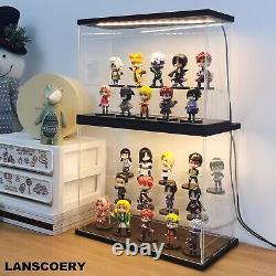 Multi-Tier LED Acrylic Display Case for Collectibles & Funko Pops 11.8x11x11.8