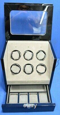 Multi-function Black 6 Slot Watch Winder Ww-1005-p11-03