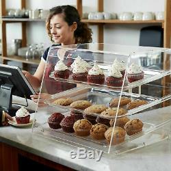 NEW 3 Tray Bakery Counter Display Case Rear Door Donut Pastry Cookie Hotel Store