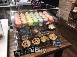 NEW 3 Tray Choice Bakery Counter Display Case Rear Door Donut Pastry Hotel Store