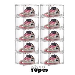 NEW Acrylic Shoe Display Case Transparent Sneaker Box Storage Boxes Side Open