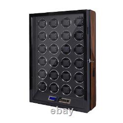 NEW Automatic Watch Winder Box 24 Watches LED Watch Storage Display Case Box