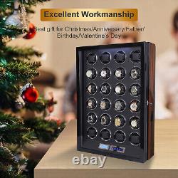 NEW Automatic Watch Winder Box 24 Watches LED Watch Storage Display Case Box