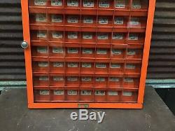 NICE! Vintage 1950s Imperial Brass Fittings Parts Cabinet Store Display Case B6