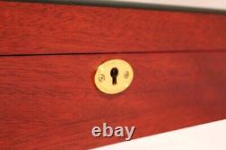 New 24 Watch Storage Wooden Display Chest Box Mahogany Glass Wood Case Cabinet