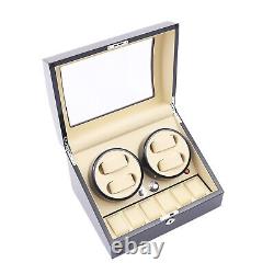 New 4+6 Automatic Watch Winder Box Rotation Wooden Watch Storage Display Case US