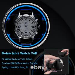 New 9+6 Automatic Watch Winder LED RGB Fingerprint Watch Storage Display Case US