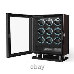 New Automatic Watch Winder Box For 9 Watch LCD Touch Screen Display Storage Case