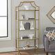 New Contemporary Gold Metal Glass 5-Shelf Collectibles Display Storage Organizer