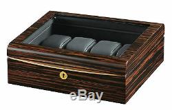 New High Quality VOLTA Ebony Wood 8 Watch Display Case / Storage Box