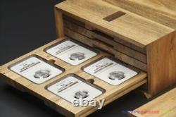 New Wooden Storage Box with Display Tray Handmade for 30 NGC Slab Coin Holder