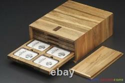 New Wooden Storage Box with Display Tray Handmade for 30 NGC Slab Coin Holder