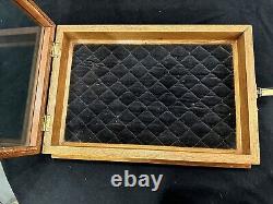 Nice! Antique Oak Wood Glass Tabletop General Store Jewelry Display Case