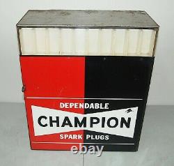 Nice! Vtg ORIGINAL 1960's Champion Spark Plugs STORE DISPLAY CABINET / SIGN