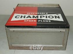 Nice! Vtg ORIGINAL 1960's Champion Spark Plugs STORE DISPLAY CABINET / SIGN