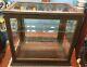 OAK STORE SMALL ANTIQUE COUNTER TOP DISPLAY CASE With2 GLASS SHELVES-PAINTED BROWN