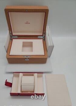 ORIGINAL OMEGA WATCH NEW STYLE WOODEN BOX DISPLAY With RED TRAVEL CASE BRAND NEW
