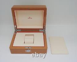 ORIGINAL OMEGA WATCH WOODEN BOX DISPLAY With CARD HOLDER AND CLOTH BRAND NEW