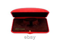 ORIGINAL Vintage Omega Clam Presentation Red Watch Box Display Storage OEM Case