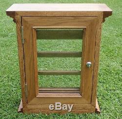 Oak Pocket Watch Jewelry Counter Upright Display Storage Case Cabinet