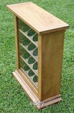 Oak Pocket Watch Jewelry Counter Upright Display Storage Case Cabinet