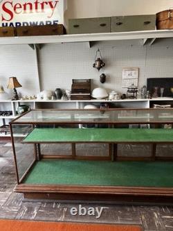 Oak Store Display Case, Vintage 8' Glass Showcase, Store Counter, Mercantile
