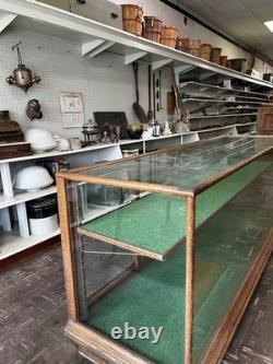 Oak Store Display Case, Vintage 8' Glass Showcase, Store Counter, Mercantile