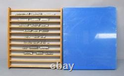 Oak Wall Unit Display Case with pewter Locomotives EX