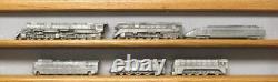 Oak Wall Unit Display Case with pewter Locomotives EX