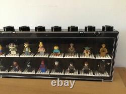 Official Lego Minifigure Display / Storage Case Black for 16 Figures Filled