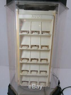 Old 60 Zippo Lighter Store Display With Key Case Lights Up Rotates Works