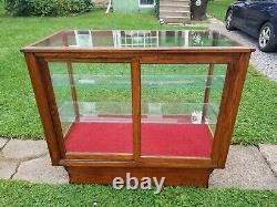 Old Antique WILMARTH General STORE DISPLAY CASE SHOWCASE Glass OAK Mercantile