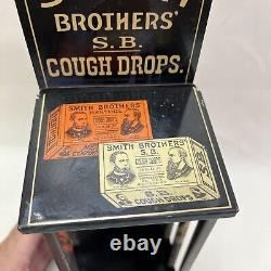 Original Antique Smith Brothers' Cough Drop Store Tin Display Case Sign