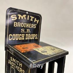 Original Antique Smith Brothers' Cough Drop Store Tin Display Case Sign