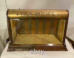 Original Vintage Art Deco Elgin Watches Pocket Watch Lighted Store Display Case