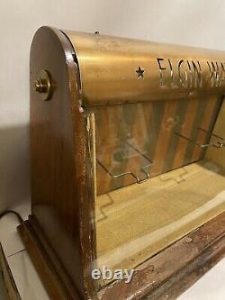 Original Vintage Art Deco Elgin Watches Pocket Watch Lighted Store Display Case