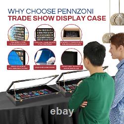 PENNZONI Trade Show Display Case Portable Black with Wooden Dowels