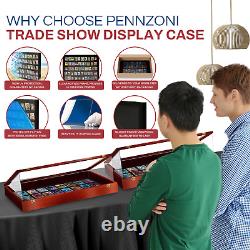 PENNZONI Trade Show Display Case with Acrylic Side Guards Cherry