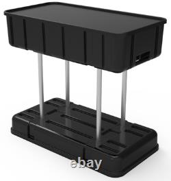PORTABLE HARD CASE TABLE PODIUM with Storage and on Wheels