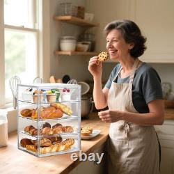 Pastry Case Clear Display Case Bread Storage Box 4 Layers Airtight