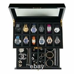 Pearson Valet Watch Display Case with Jewelry and Accessories Valet Premium