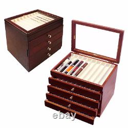 Pen Display 5 Layers Luxury Wooden Box Fountain Pen Large-Capacity Storage Case