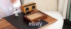 Pen Display Case Fountain 12+ Brown Camel Wood Organizer Storage Tray Glass Box