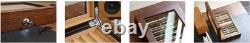 Pen Display Case Fountain 12+ Brown Camel Wood Organizer Storage Tray Glass Box
