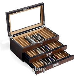 Pen Display Case with 36 Pen Slots, Fountain Pen Case, Wood Pen Storage Organ