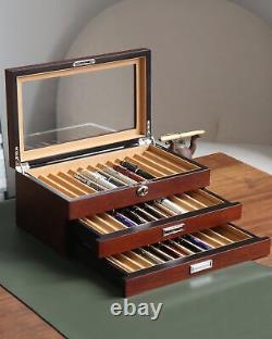 Pen Display Case with 36 Pen Slots, Fountain Pen Case, Wood Pen Storage Organ